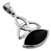 Black Onyx Trinity Knot Silver Pendant, p660
